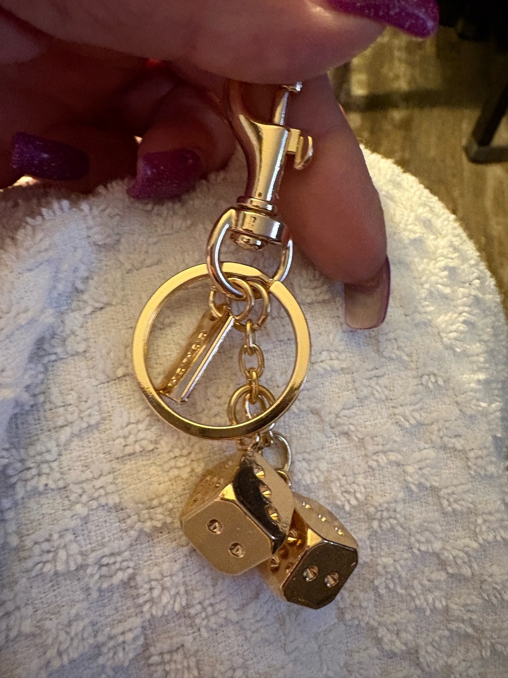 Bag Charm/Key Chain-Dice Metal Cool Keychain Handbag Bag Pendant Key Chain Keych - Picture 8 of 11